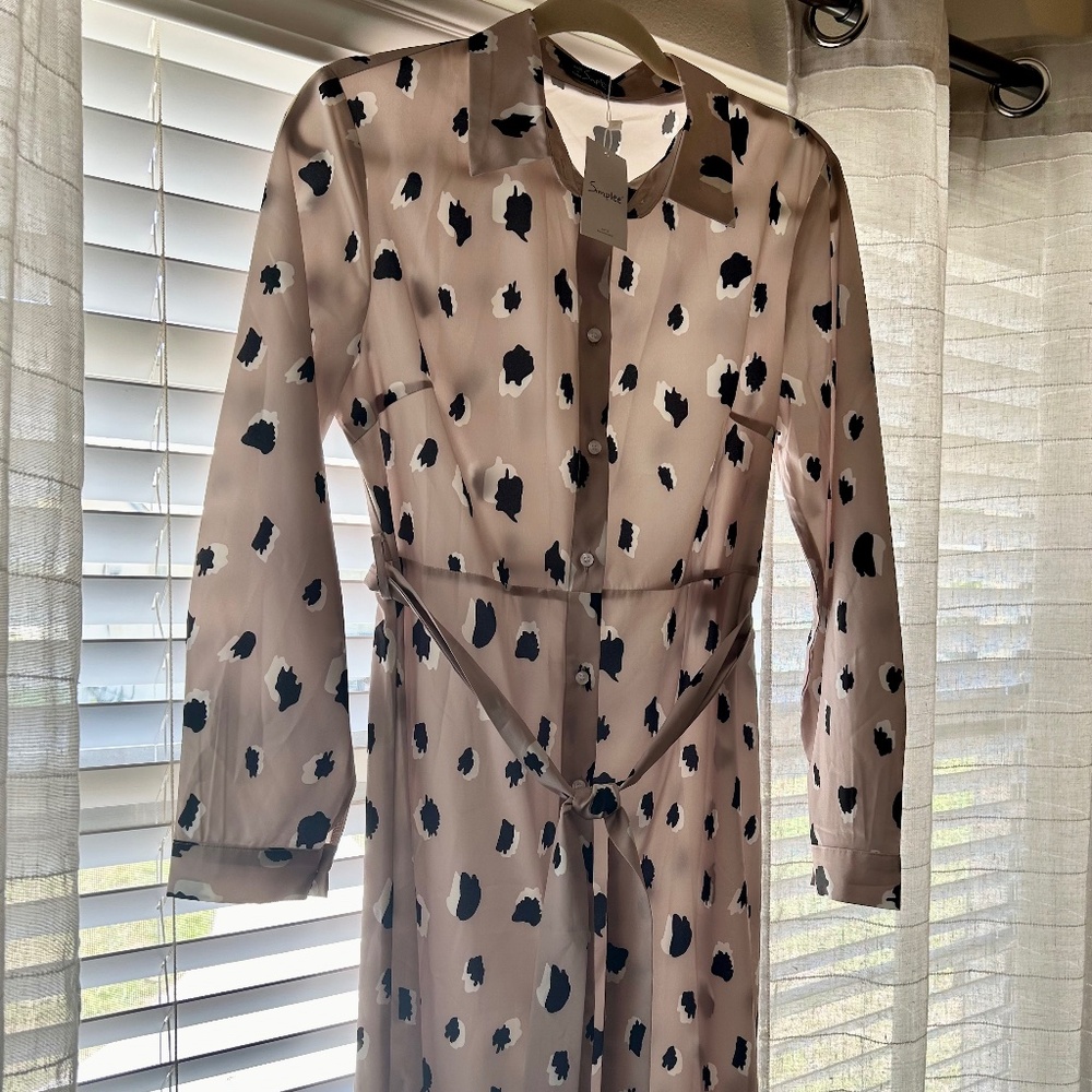 Simplee pink and black shirt dress